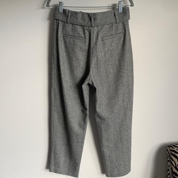 Aritzia Wilfred Gray Cropped Tie-Waist Wool Pants - Picture 3 of 9